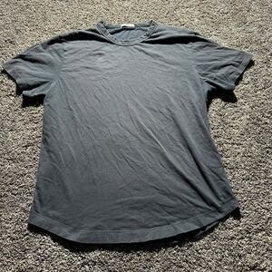 Buck Mason Shirt Mens Medium Grey Curved Hem Crew Neck Cotton Made in USA